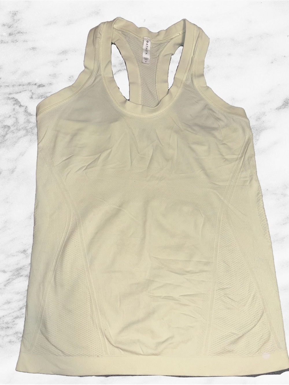 Athleta Cream Seamless Racerback Tank